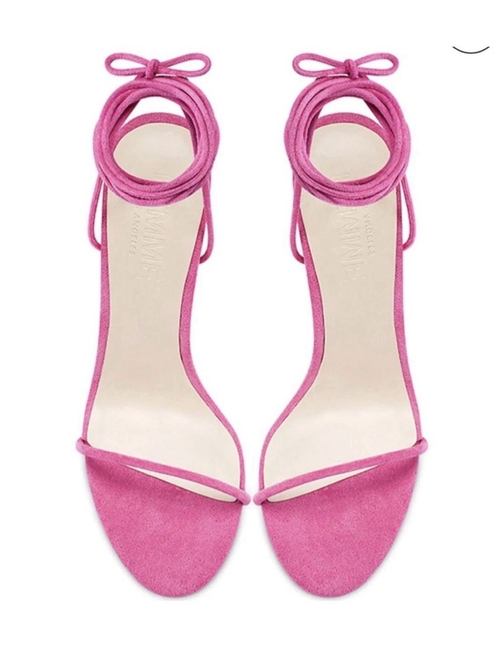 Femme Los Angeles Barely There Lace Up Heel In Deep Pink Size 39 New In Box